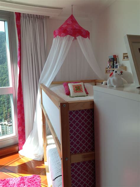 Ikea norddal bunk bed assembly. My ikea Kura hack for two little girls. Bed on bottom is ...