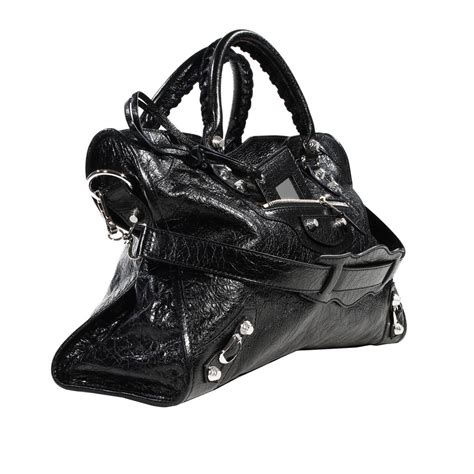 Balenciaga Handbag City Classic Giant With Studs Metal in Black (Black 