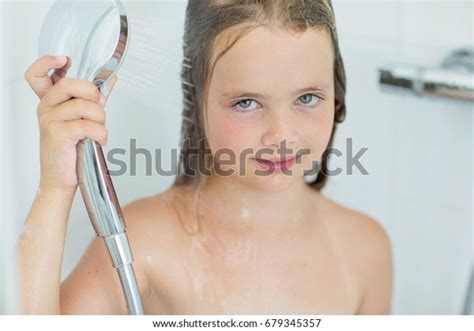Little Girl Has Shower Stock Photo Edit Now 679345357