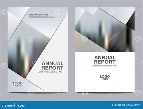 Black And White Brochure Layout Design Template Annual Stock