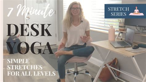Min Stretches At Your Desk Chair Yoga Yoga At Work Nina Elise