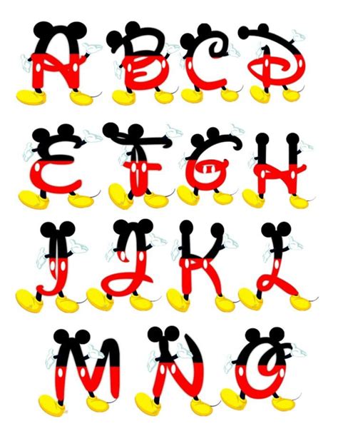 Letras Disney Mickey Mouse Pictures Disney Alphabet Fiesta Mickey Mouse