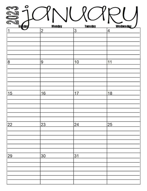 2023 Monthly 2 Page Lined Calendars 85x11 Jan Dec Etsy España