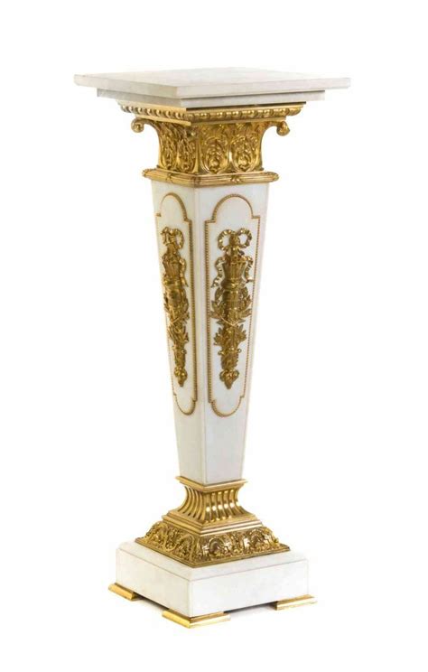 A French Gilt Bronze Mounted Marble Pedestal Height 46 Apr 28 2014