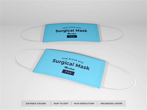Realistic Surgical Mask Mockup Template Graphic By Dendysign · Creative