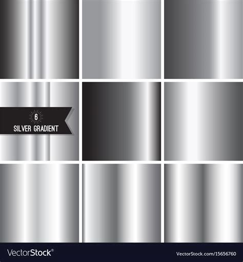 Set Of Silver Foil Texture Royalty Free Vector Image