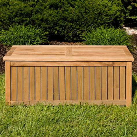 Holley 4 Ft Teak Outdoor Storage Box Outdoor Furniture Teak Storage