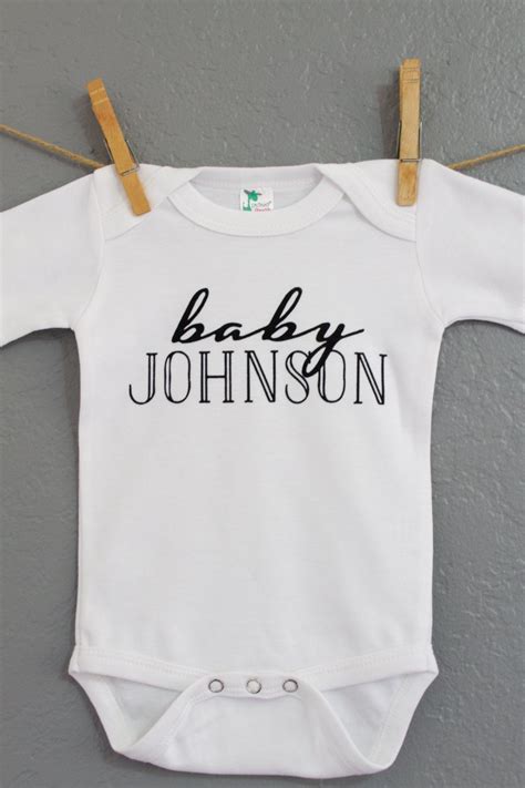 Personalized Soft White Baby Onesi Personalized Baby Baby Etsy Baby