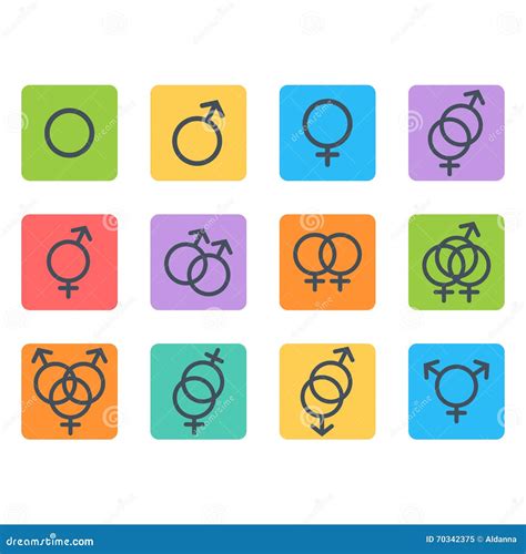 Set Of Sexual Orientation Gender Or Male Female Symbols Stroke