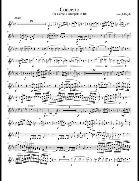 Haydn Trumpet Concerto Sheet Music For Trumpet Download Free In Pdf Or Midi