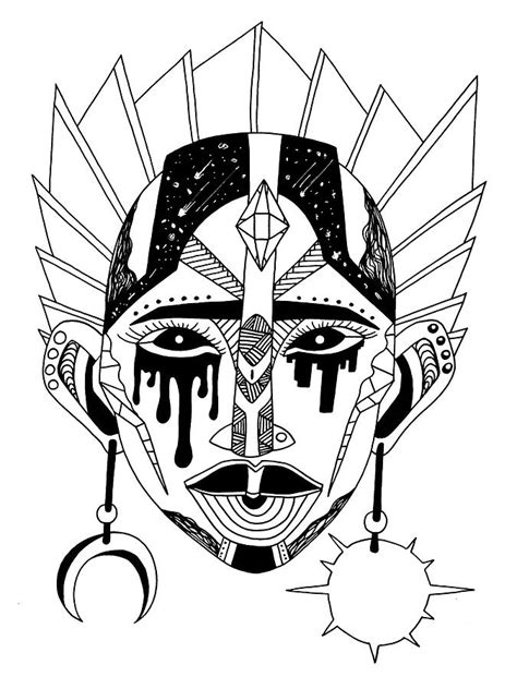African Mask Drawing At Explore Collection Of