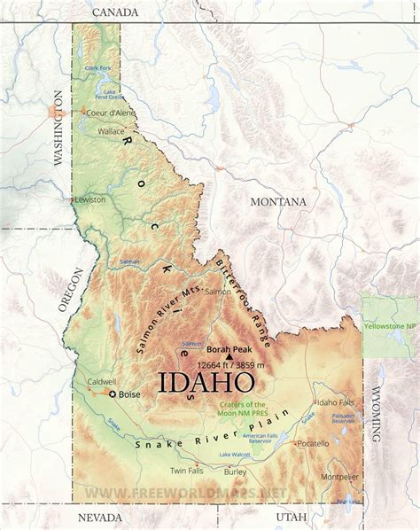 Large Detailed Map Of Idaho
