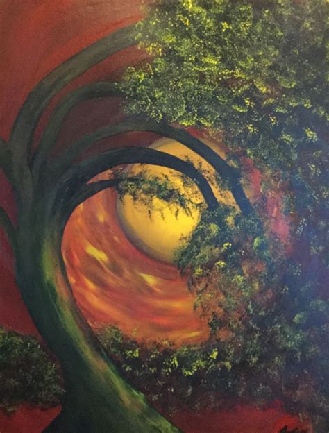 Mystic Sun Abstract Landscape Large Acrylic Painting 30