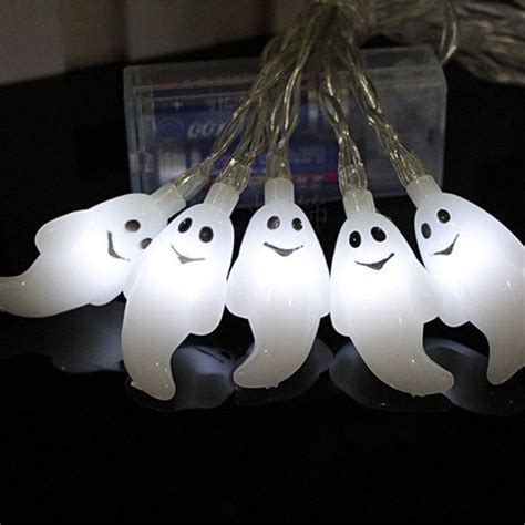 Halloween Ghost Lights String Battery Operated Cool White Spooky