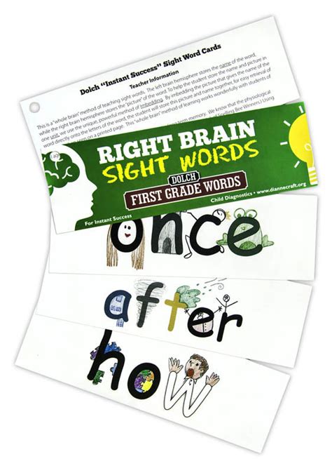 Right Brain Dolch 220 Sight Words Package Child Diagnostics