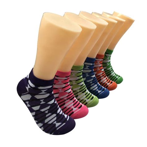 Womens Patterned Low Cut Ankle Socks 480 Pack At