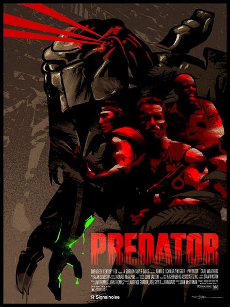 A science fiction action film series centered on a warrior class extraterrestrial species with technologically advanced weaponry that travel to earth to trophy hunt human beings. Predator poster by James White. AWESOME!!!!!!!! | Predator ...