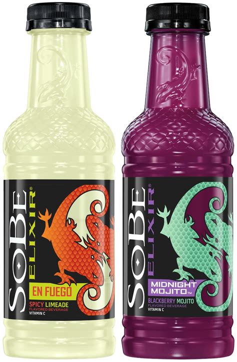 Sobe switched from glass bottles to plastic bottles for all of its beverages in 2010. Sobe Launches Two New Flavors - Midnight Mojito and En Fuego