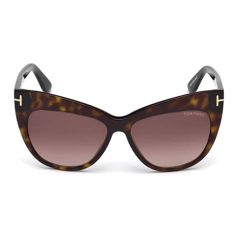 Tom Ford Womens Nika Sunglasses Havana Brown Shaded Womens Designer Sunglasses
