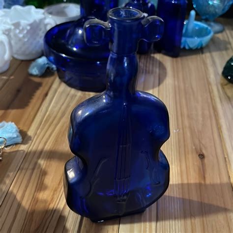 Accents Vintage Cobalt Blue Glass Bass Guitar Cello Violin Fiddle Bottle Bud Vase 8 Poshmark