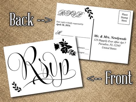 Select the labels option in the top left of the mailings tab. DIY Wedding RSVP Postcard Word Template Vintage Romance