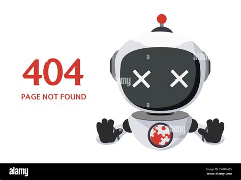 Diseño vectorial de caracteres de conexión de error de robot. Error en