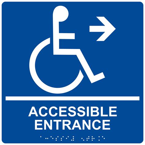 Ada Accessible Entrance Sign With Symbol Rre 32159 99whtonblu