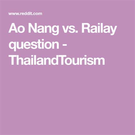 Ao Nang Vs Railay Question Thailandtourism Ao Nang Railay