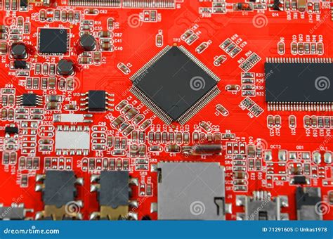 Red Computer Motherboard Stock Image Image Of Abstract 71291605