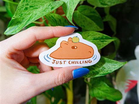 Chilling Capybara Sticker Etsy