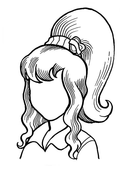 Hairstyle Coloring Pages Print Sketch Coloring Page