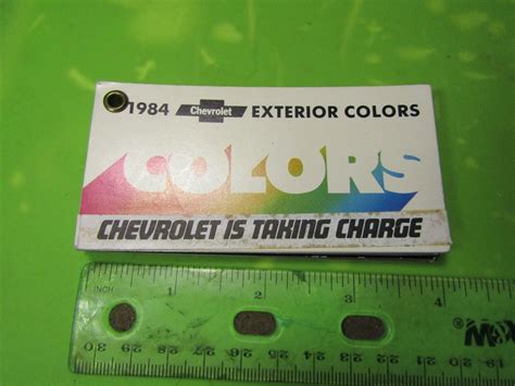 1984 Chevy Passenger Car Paint Color Chip Wheel Chart Samples Chevrolet