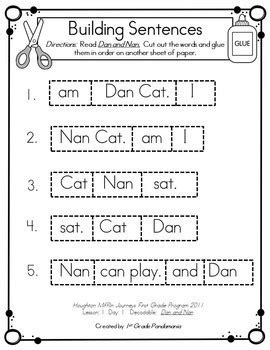 Kids rewrite incorrect sentences to gain practice with sentence structure, capitalization, and punctuation on this first grade reading and writing worksheet. Journeys 1st Grade Building Sentences with Decodables for ...