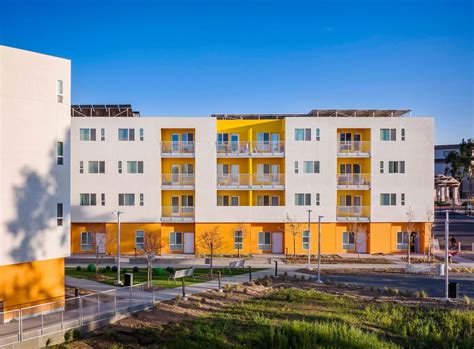An affordable-housing complex with an emphasis on outdoor community space
