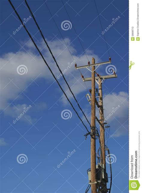 Utility Pole Stock Image Image Of Cables Industrial 58898713