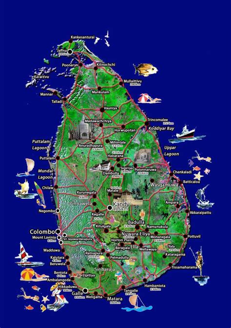 Travel Map Of Sri Lanka Sri Lanka Asia Mapsland