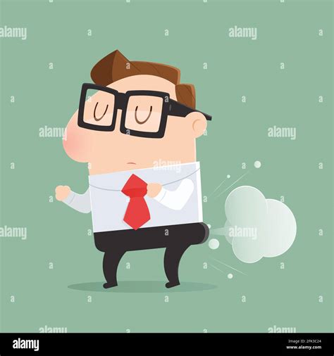 The Man Is Farting Balloon Shape Cartoon Vector Illustration Stock Vector Image And Art Alamy