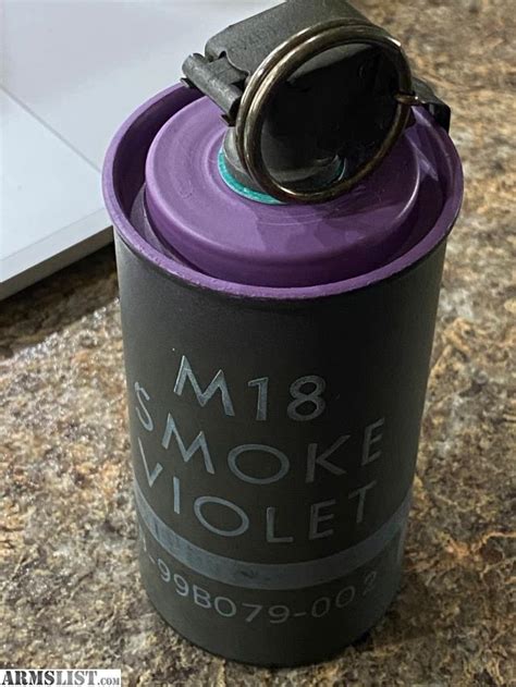 ARMSLIST For Sale M Smoke Grenade Rare Color Violet LIVE Grenade