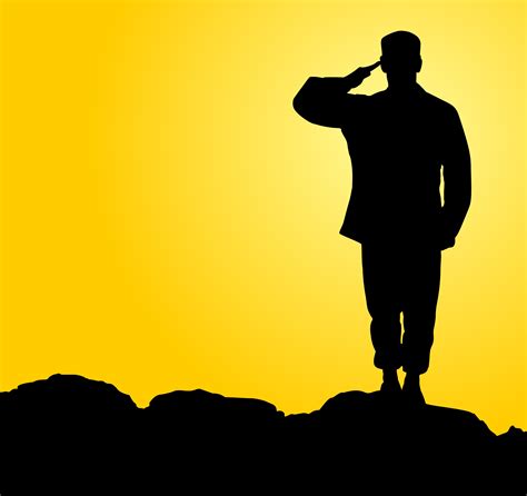 Free Download Saluting Soldier Silhouette On Indian Flag Waving