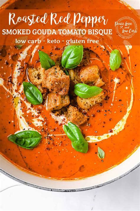 Smoked Gouda Roasted Red Pepper Tomato Bisque
