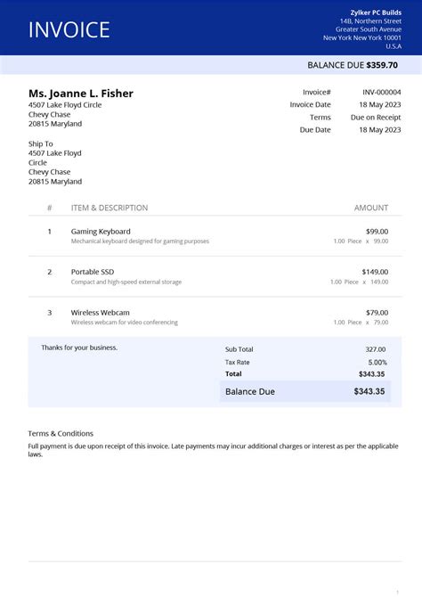 Free Word Invoice Template Customizable And Professional Zoho Invoice