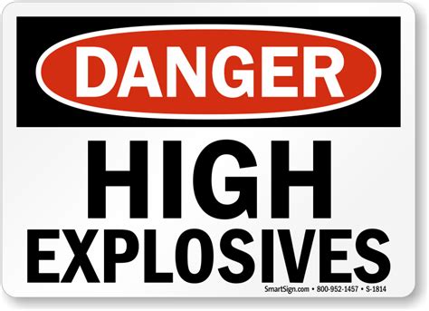 Explosives Signs Explosive Hazard Warning Signs
