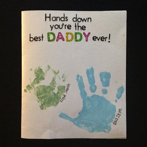 Handprint Fathers Day Birthday Card Toddler Card For Daddy Kid