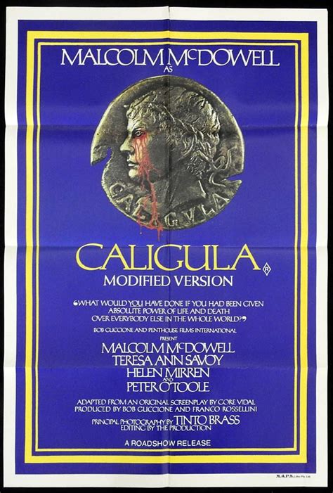 Caligula Original Aust One Sheet Movie Poster Malcolm Mcdowell Helen