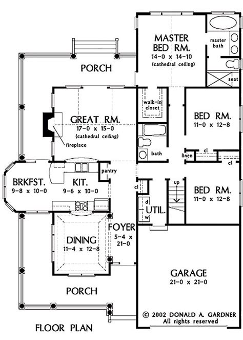 Country Style House Plan 3 Beds 2 Baths 1700 Sqft Plan 929 43