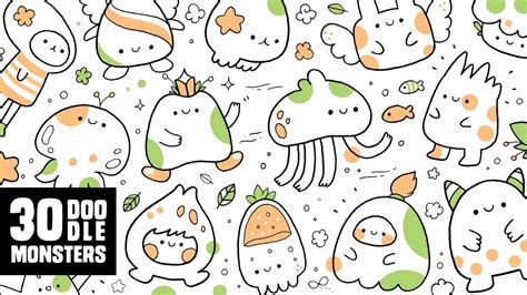 30 Cute Doodle Monsters Kawaii Doodle Characters For Inspiration