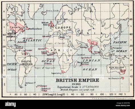 Map Of The British Empire In 1815 Stock Photo Alamy