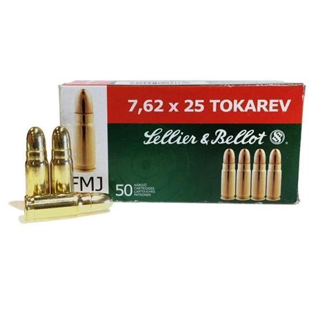Sellier And Bellot 762x25 Tokarev 85gr Fmj Box Of 50rds Oleys Armoury
