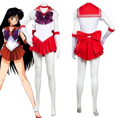 Sailor Moon Hino Rei Uniform Dress Outfits Halloween Carnival Suit Cos