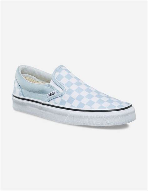 Vans Checkerboard Baby Blue Womens Slip On Shoes Byblu 321015222
